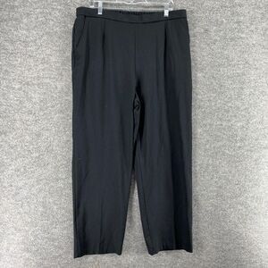 Briggs Dress Pants Women 18W Plus Black High Rise Flat Front Pull On Casual